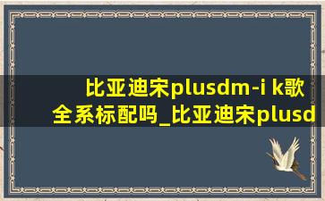 比亚迪宋plusdm-i k歌全系标配吗_比亚迪宋plusdm-i车钥匙